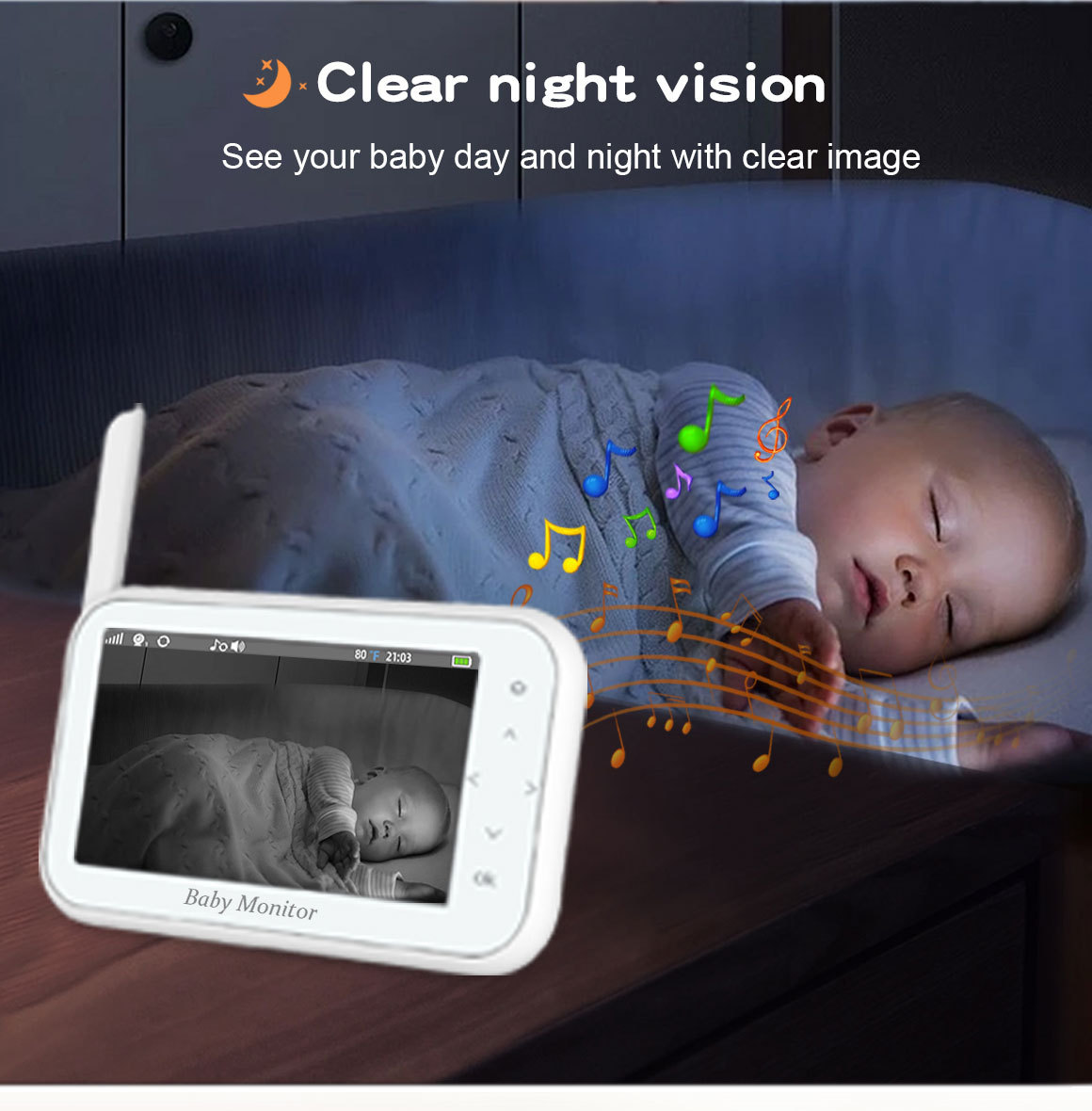 Wireless Baby Monitor - Monitor per Bambini Wireless PTZ 720P